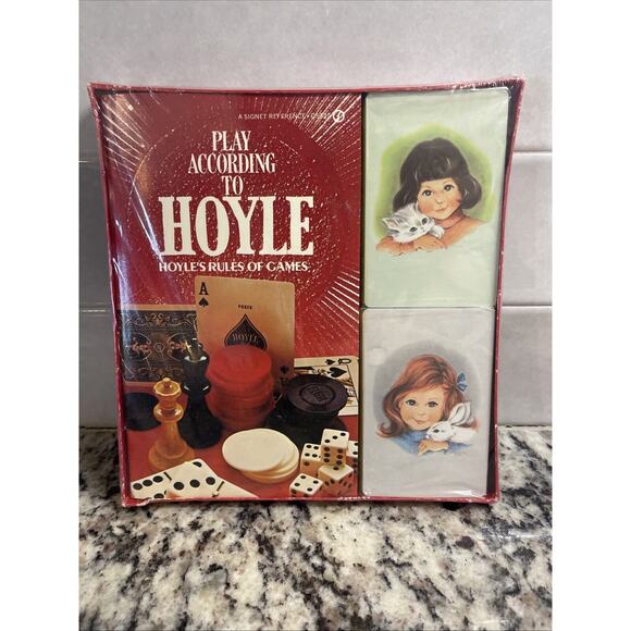 Vintage In Package Hoyle Card Playing Game Rule Book & 2 pkgs Deck Of Cards - Picture 1 of 5